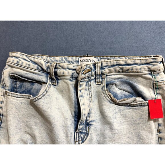 Indigo Rein Women Ankle Skinny Jeans Acid Wash Denim Distressed Blue Size 11 - Picture 2 of 7